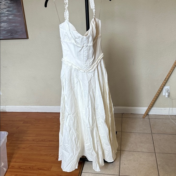 House of CB Georgie cotton halter neck print midi dress NWOT - Picture 5 of 10